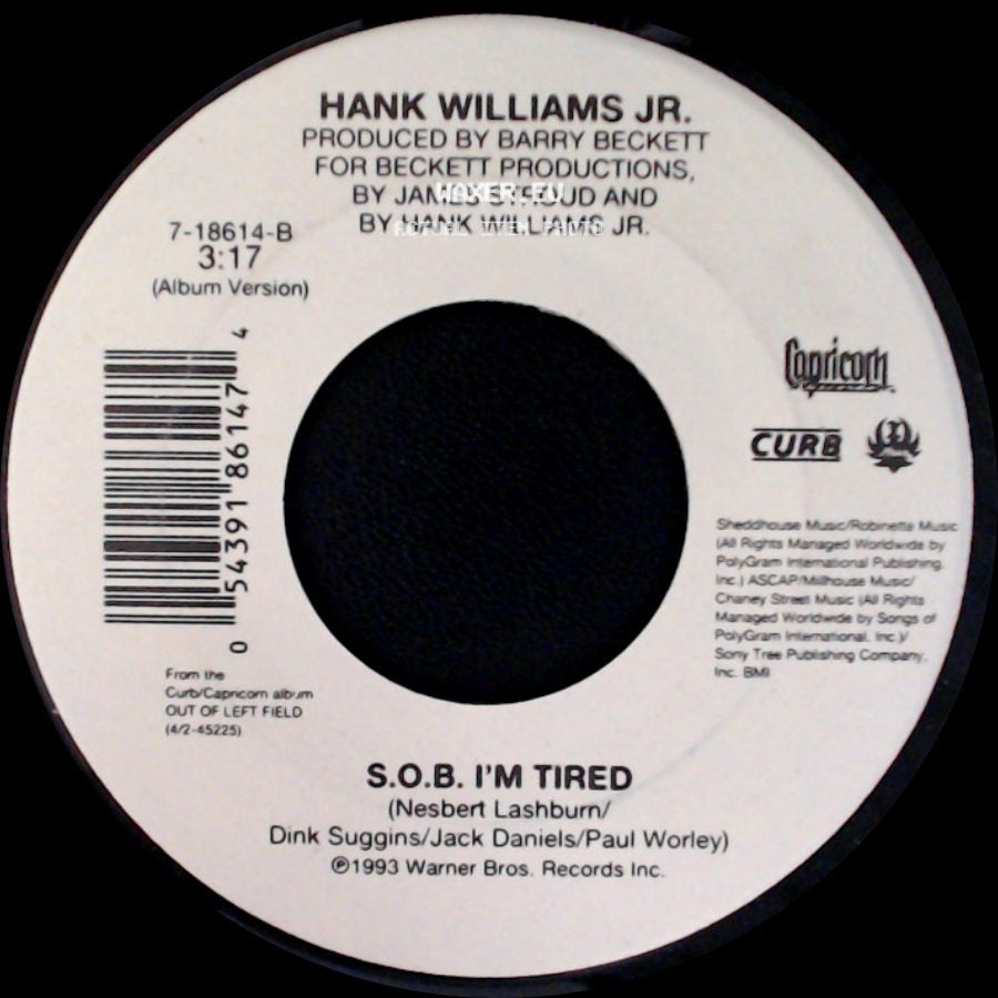 Hank Williams Jr. - S.O.B. I'm Tired / Everything Comes Down To Money And Love side A