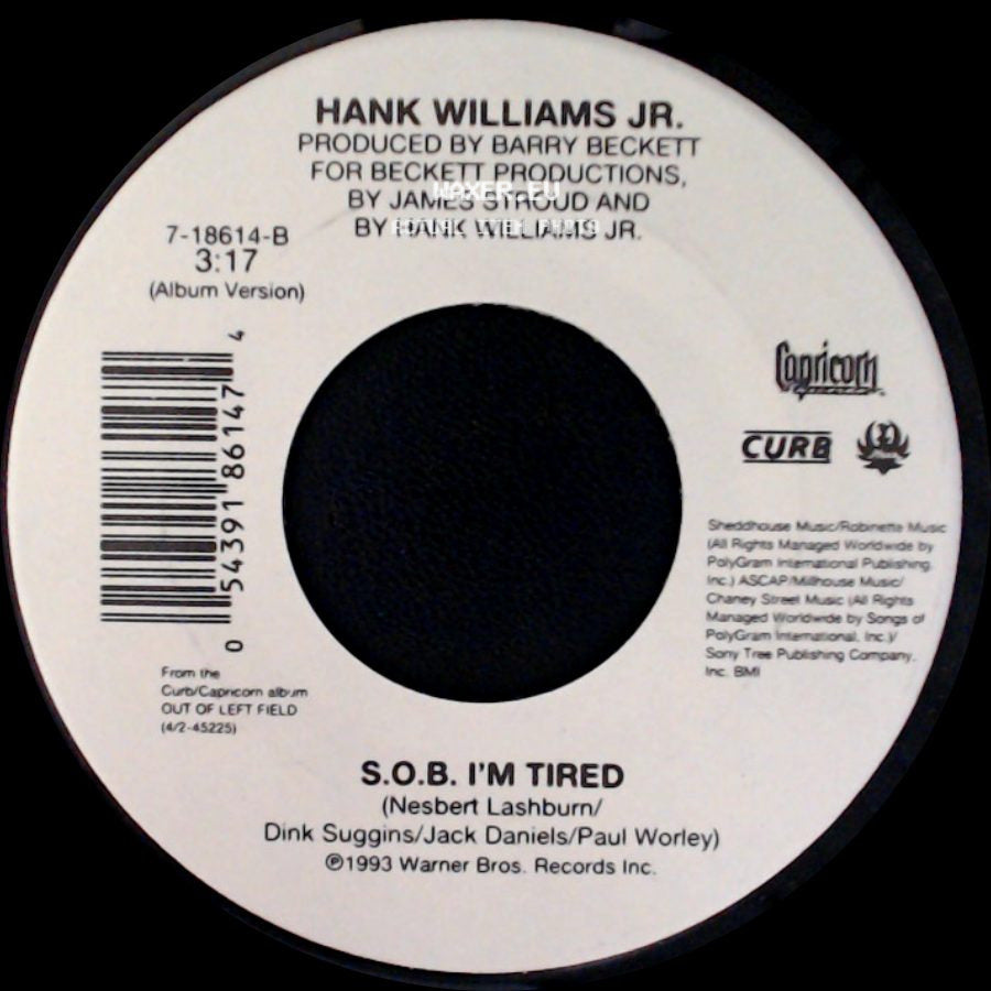 Hank Williams Jr. - S.O.B. I'm Tired / Everyting Comes Down To Money And Love side A