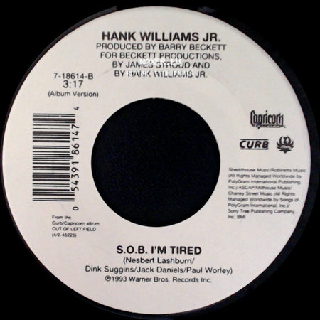 Hank Williams Jr. - S.O.B. I'm Tired / Everyting Comes Down To Money And Love side A