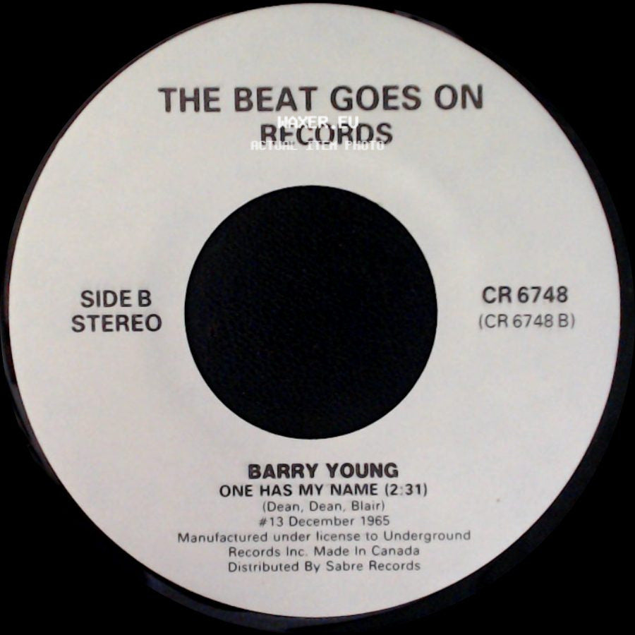 Robin Ward / Barry Young - Wonderful Summer / One Has My Name side B