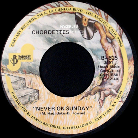 Chordettes - Faraway Star / Never On Sunday side B