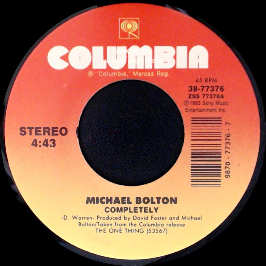 Michael Bolton - That's What Love Is All About (Live From Wembley Arena) / Completely side B