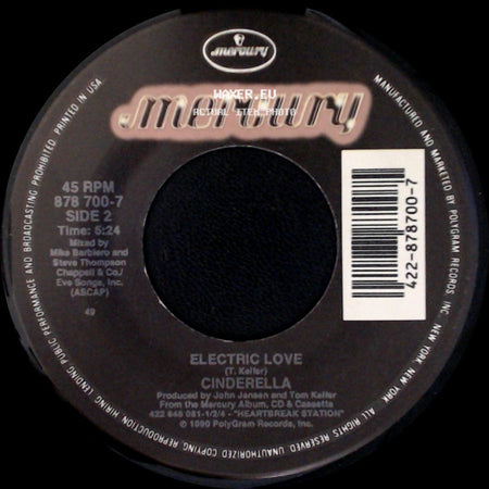 Cinderella - Shelter Me / Electric Love side B