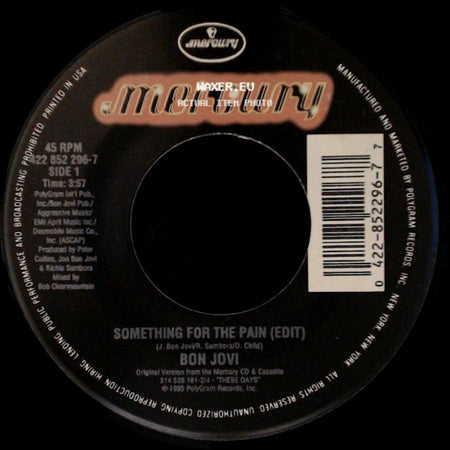 Bon Jovi - Something For The Pain (Edit) / Lie To Me side A