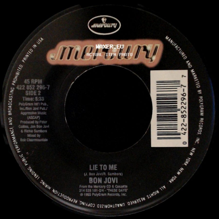 Bon Jovi - Something For The Pain (Edit) / Lie To Me side B