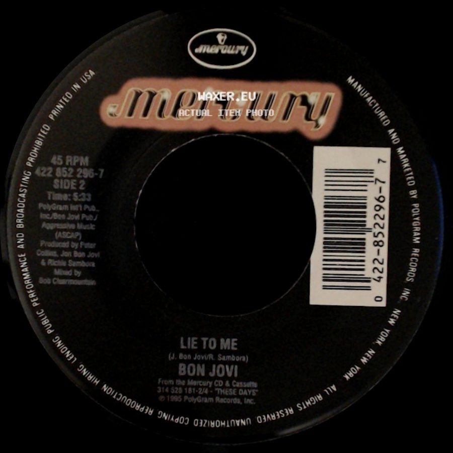 Bon Jovi - Something For The Pain (Edit) / Lie To Me side B