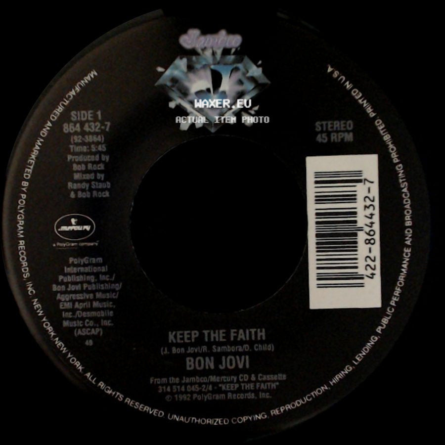 Bon Jovi - Keep The Faith / I Wish Everyday Could Be Like Christmas side A