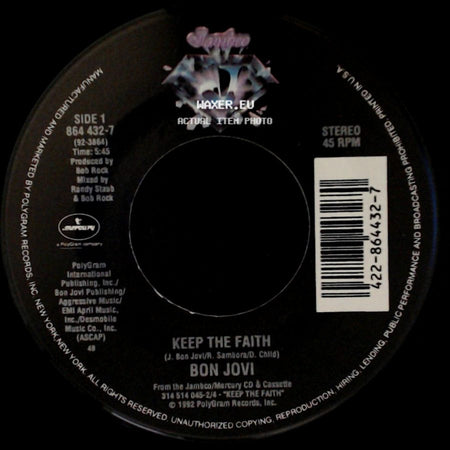 Bon Jovi - Keep The Faith / I Wish Everyday Could Be Like Christmas side A