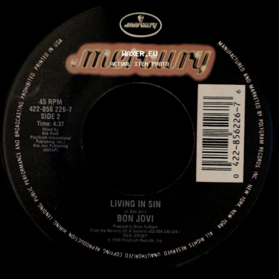 Bon Jovi - Always (Single Edit) / Living In Sin side B