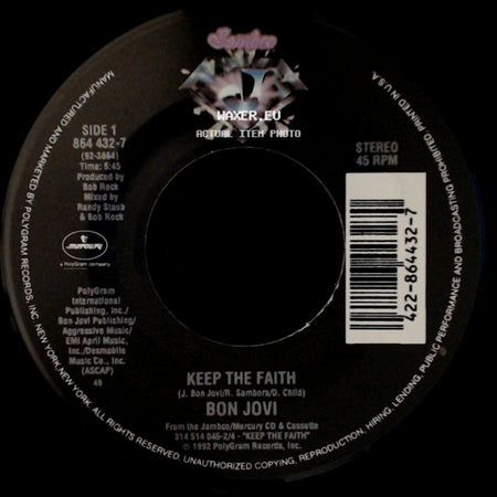 Bon Jovi - Keep The Faith / I Wish Everyday Could Be Like Christmas side A