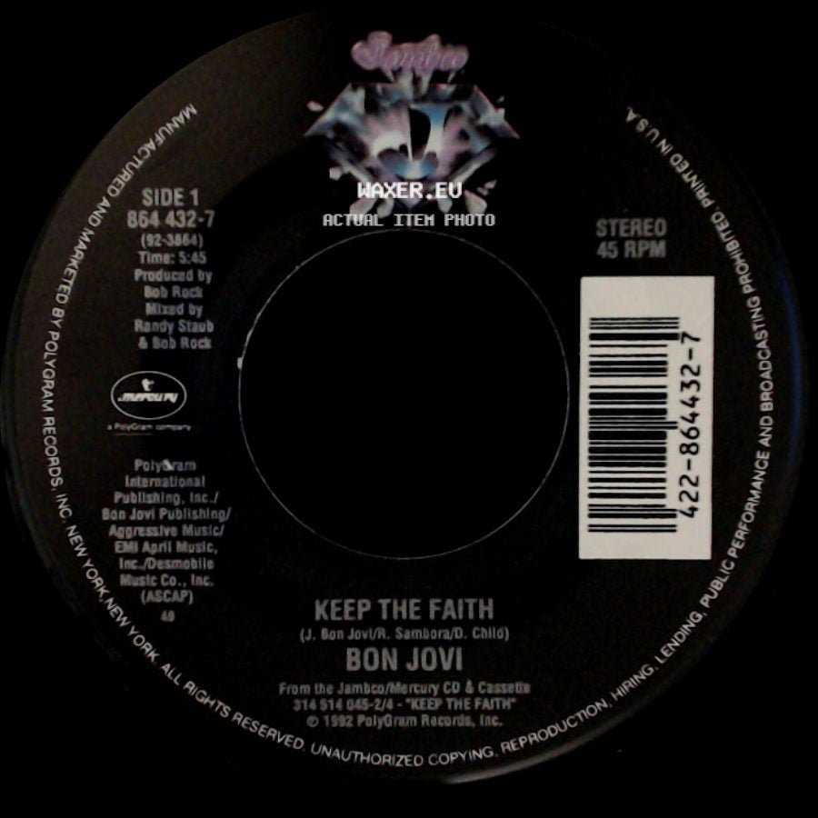 Bon Jovi - Keep The Faith / I Wish Everyday Could Be Like Christmas side A