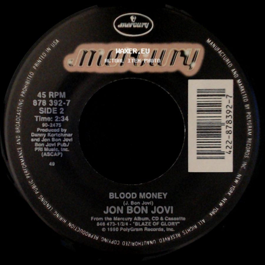 Jon Bon Jovi - Miracle / Blood Money side B