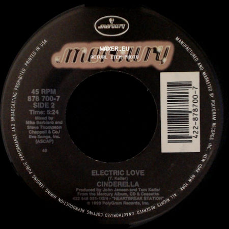 Cinderella - Shelter Me / Electric Love side B