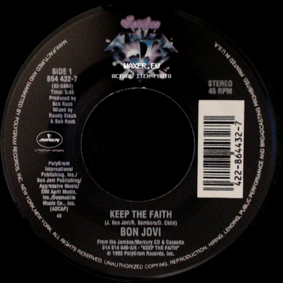 Bon Jovi - Keep The Faith / I Wish Everyday Could Be Like Christmas side A
