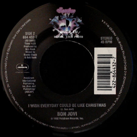 Bon Jovi - Keep The Faith / I Wish Everyday Could Be Like Christmas side B