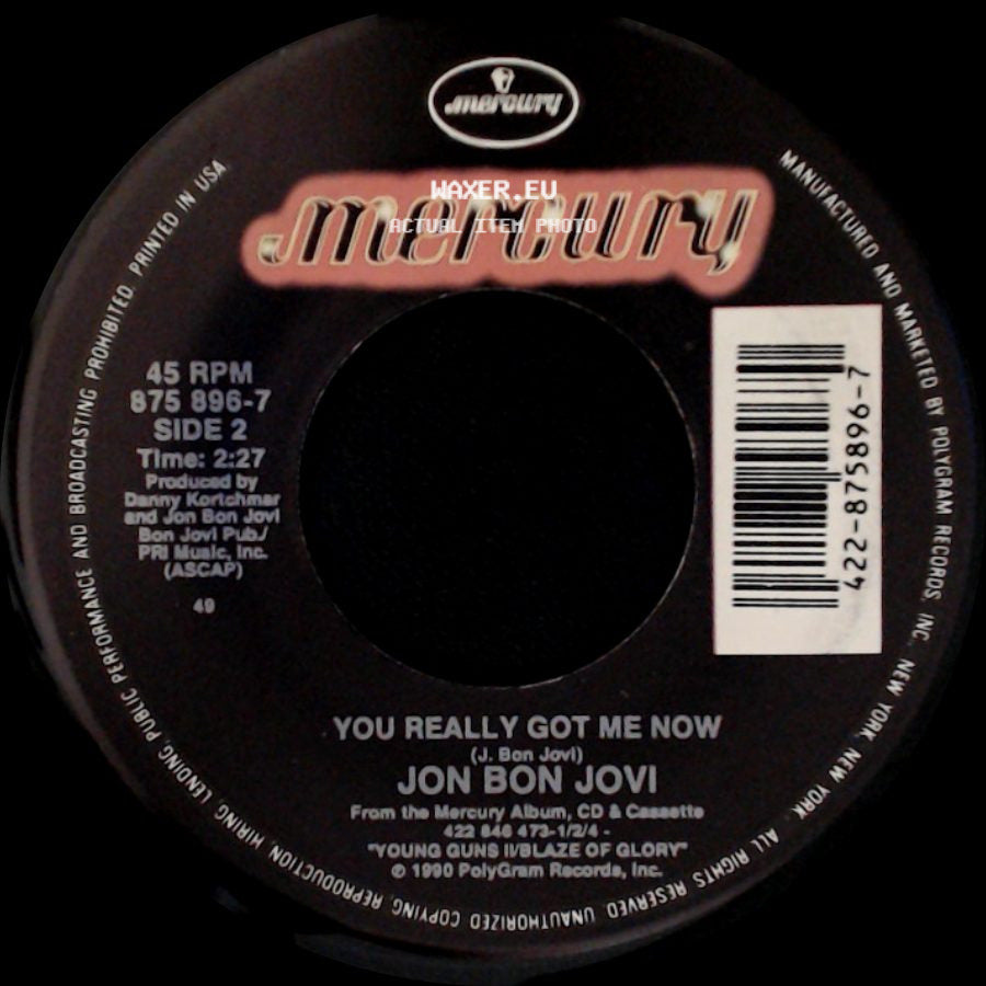 Jon Bon Jovi - Blaze Of Glory / You Really Got Me Now side B