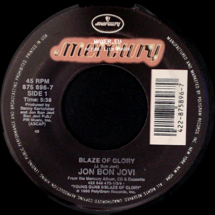 Jon Bon Jovi - Blaze Of Glory / You Really Got Me Now side A