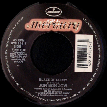 Jon Bon Jovi - Blaze Of Glory / You Really Got Me Now side A