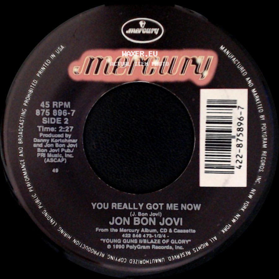 Jon Bon Jovi - Blaze Of Glory / You Really Got Me Now side B