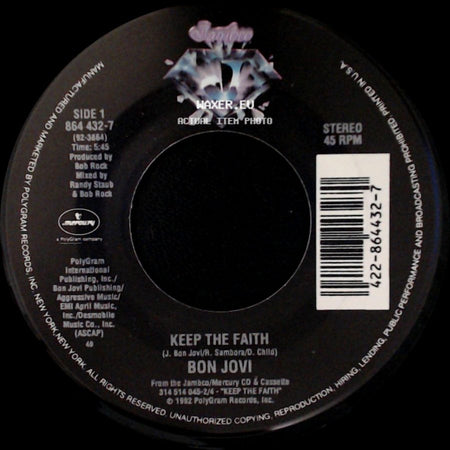 Bon Jovi - Keep The Faith / I Wish Everyday Could Be Like Christmas side A
