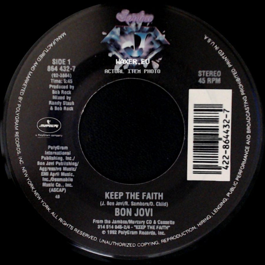 Bon Jovi - Keep The Faith / I Wish Everyday Could Be Like Christmas side A