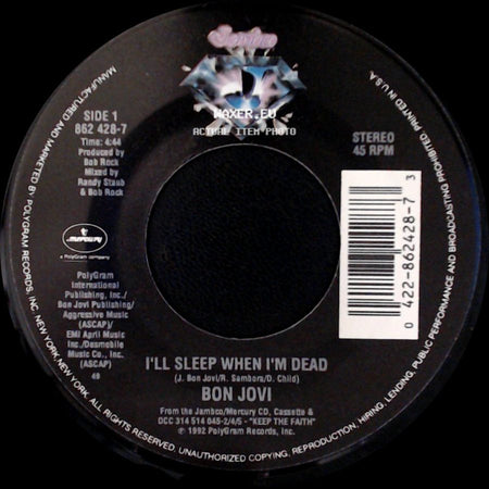 Bon Jovi - I'll Sleep When I'm Dead / Never Say Goodbye (Live Acoustic Version) side A