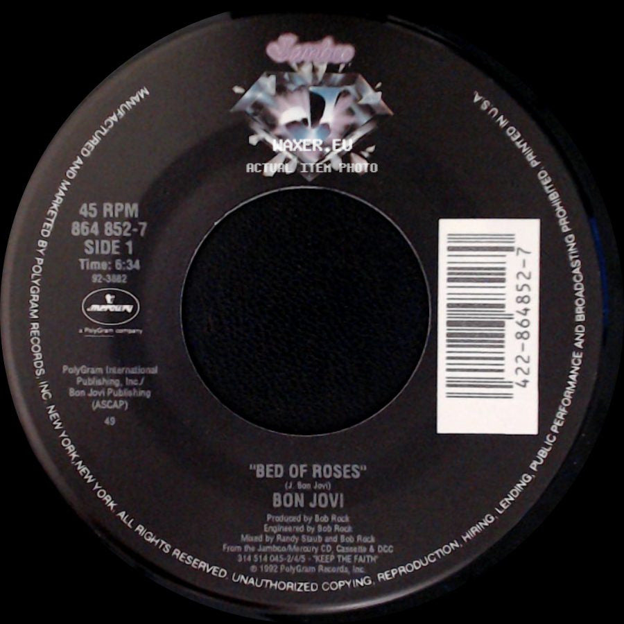Bon Jovi - Bed Of Roses / Lay Your Hands On Me (Live Version) side A