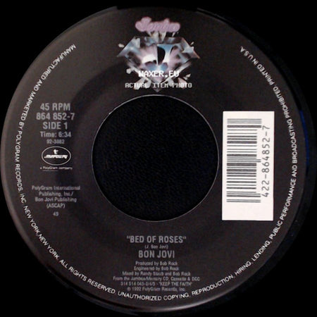 Bon Jovi - Bed Of Roses / Lay Your Hands On Me (Live Version) side A