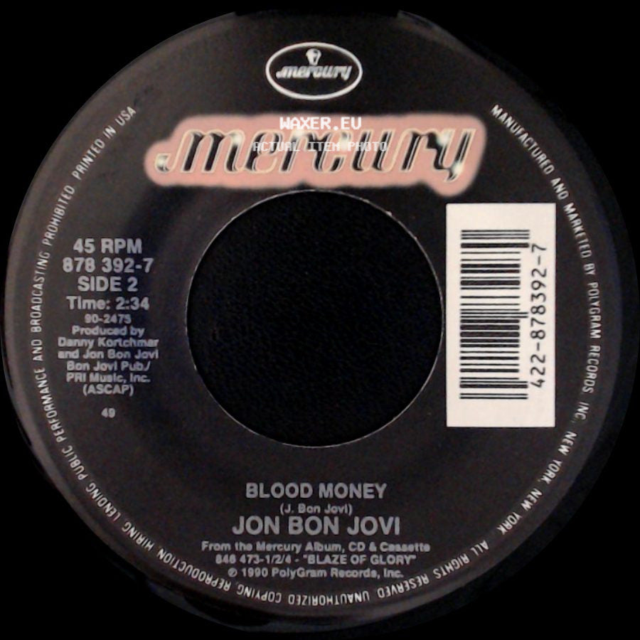 Jon Bon Jovi - Miracle / Blood Money side B