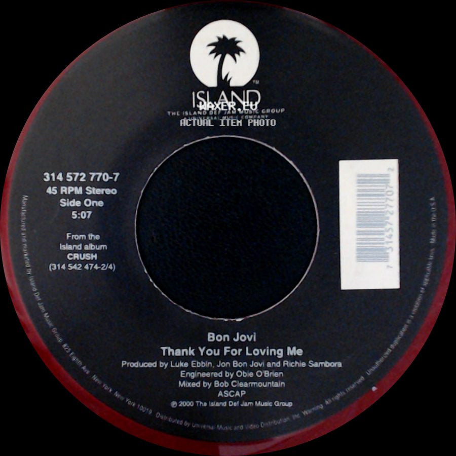 Bon Jovi - Thank You For Loving Me / Bed Of Roses side A