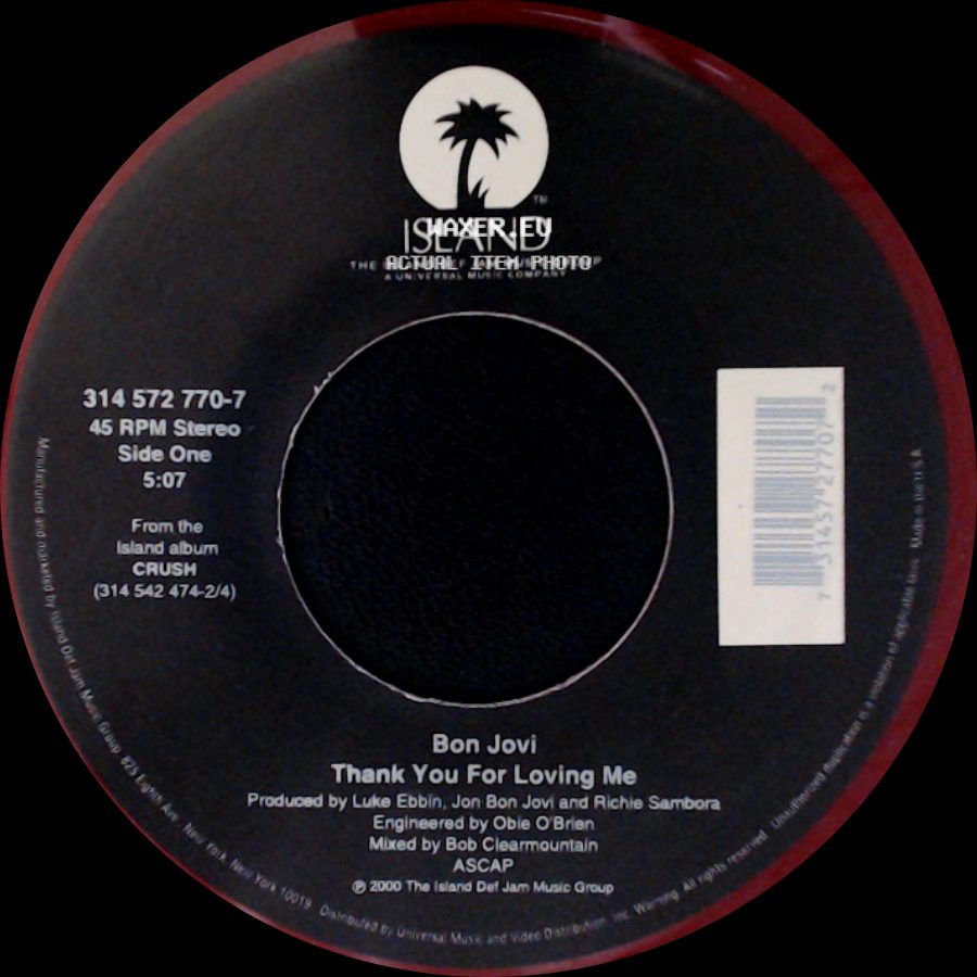 Bon Jovi - Thank You For Loving Me / Bed Of Roses side A