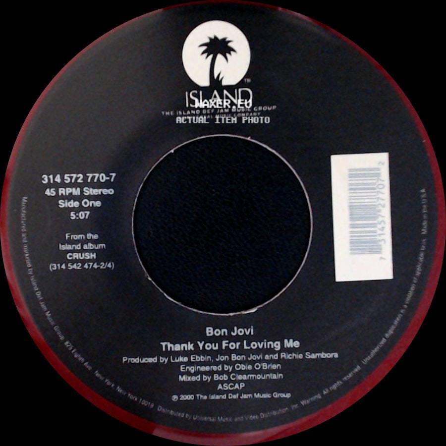Bon Jovi - Thank You For Loving Me / Bed Of Roses side A