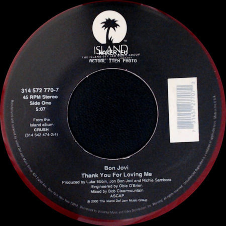 Bon Jovi - Thank You For Loving Me / Bed Of Roses side A