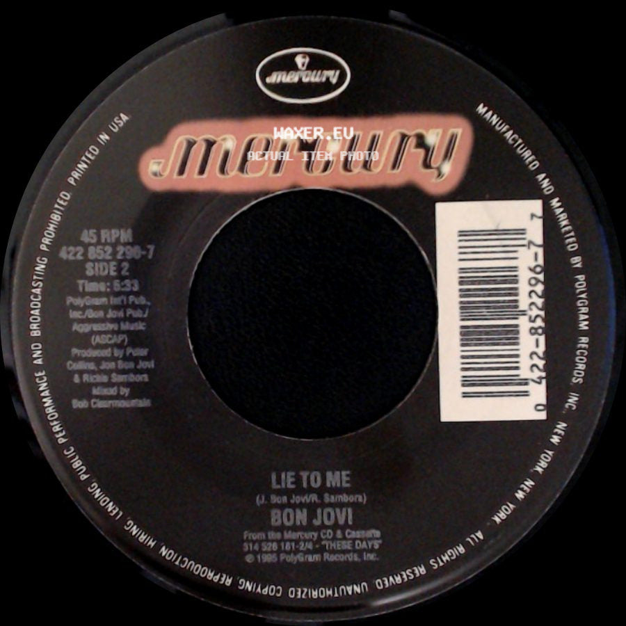 Bon Jovi - Something For The Pain (Edit) / Lie To Me side B