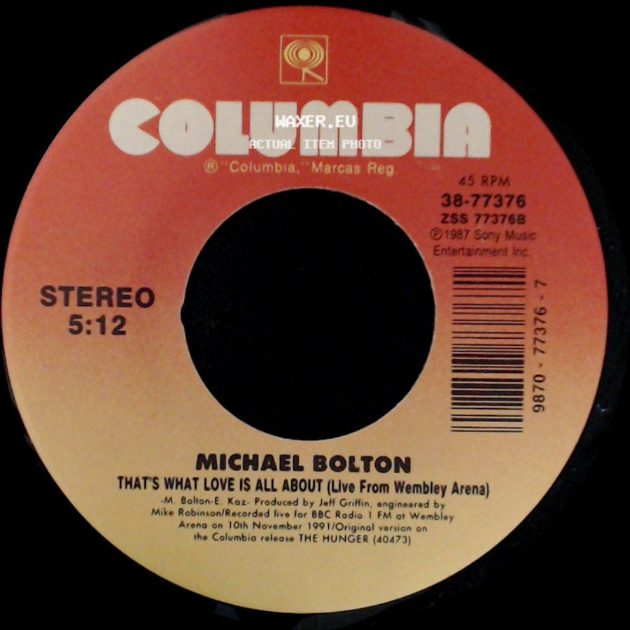 Michael Bolton - That's What Love Is All About (Live From Wembley Arena) / Completely side A