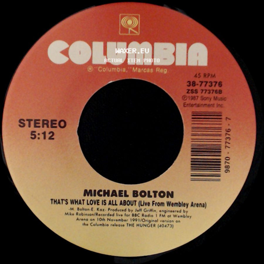 Michael Bolton - That's What Love Is All About (Live From Wembley Arena) / Completely side A