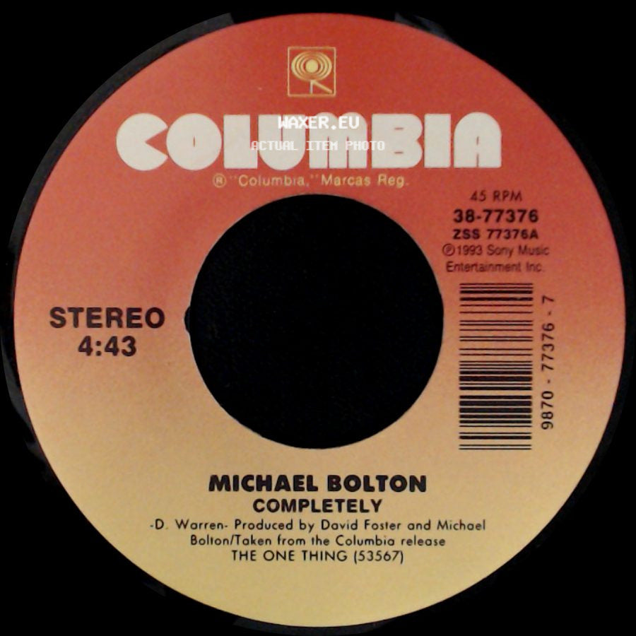 Michael Bolton - That's What Love Is All About (Live From Wembley Arena) / Completely side B
