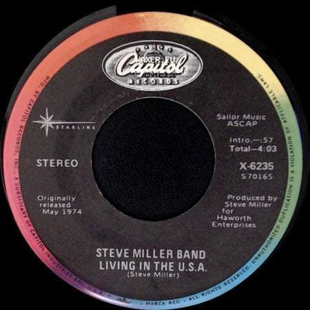 Steve Miller Band - Your Cash Ain't Nothin' But Trash / Living In The U.S.A. side B