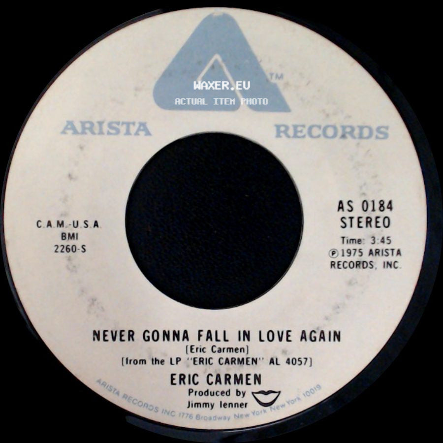 Eric Carmen - No Hard Feelings / Never Gonna Fall In Love Again side B