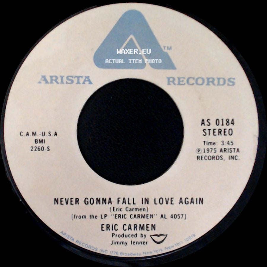 Eric Carmen - No Hard Feelings / Never Gonna Fall In Love Again side B