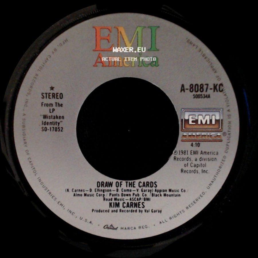 Kim Carnes - Draw Of The Cards / Break The Rules Tonite (Out Of School) side A
