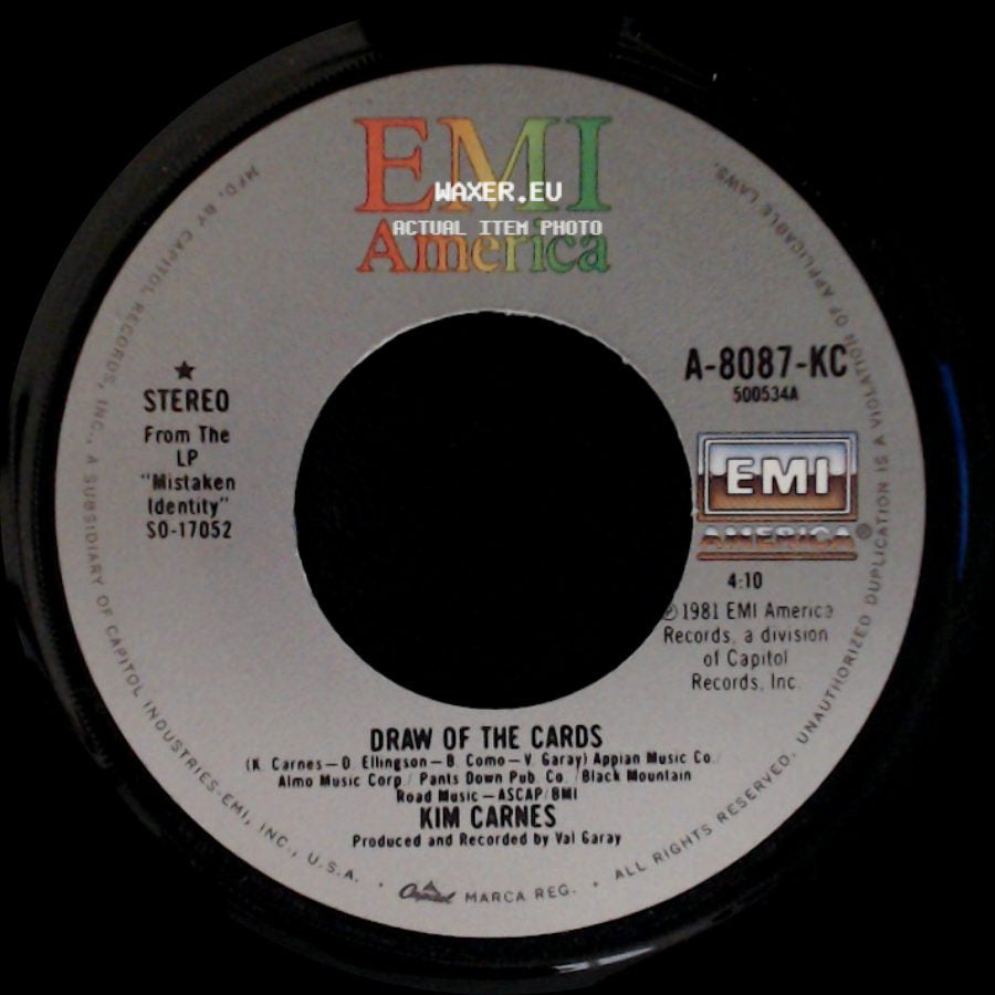 Kim Carnes - Draw Of The Cards / Break The Rules Tonite (Out Of School) side A