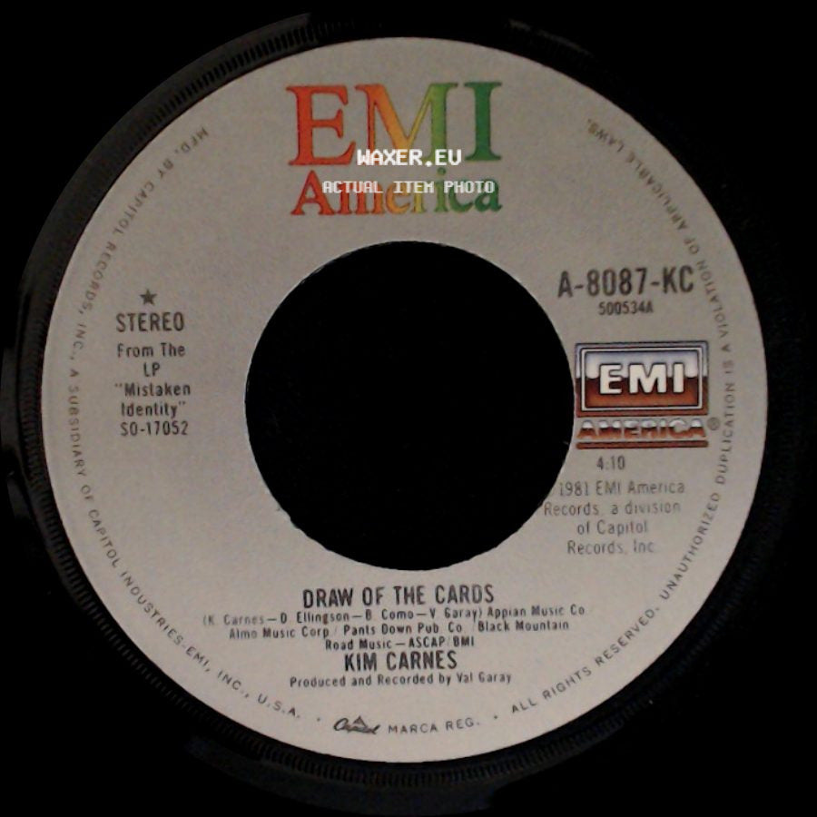 Kim Carnes - Draw Of The Cards / Break The Rules Tonite (Out Of School) side A
