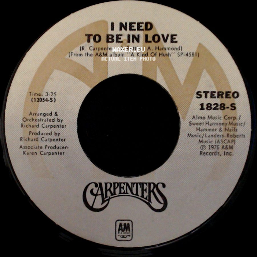 Carpenters - Sandy / I Need To Be In Love side B