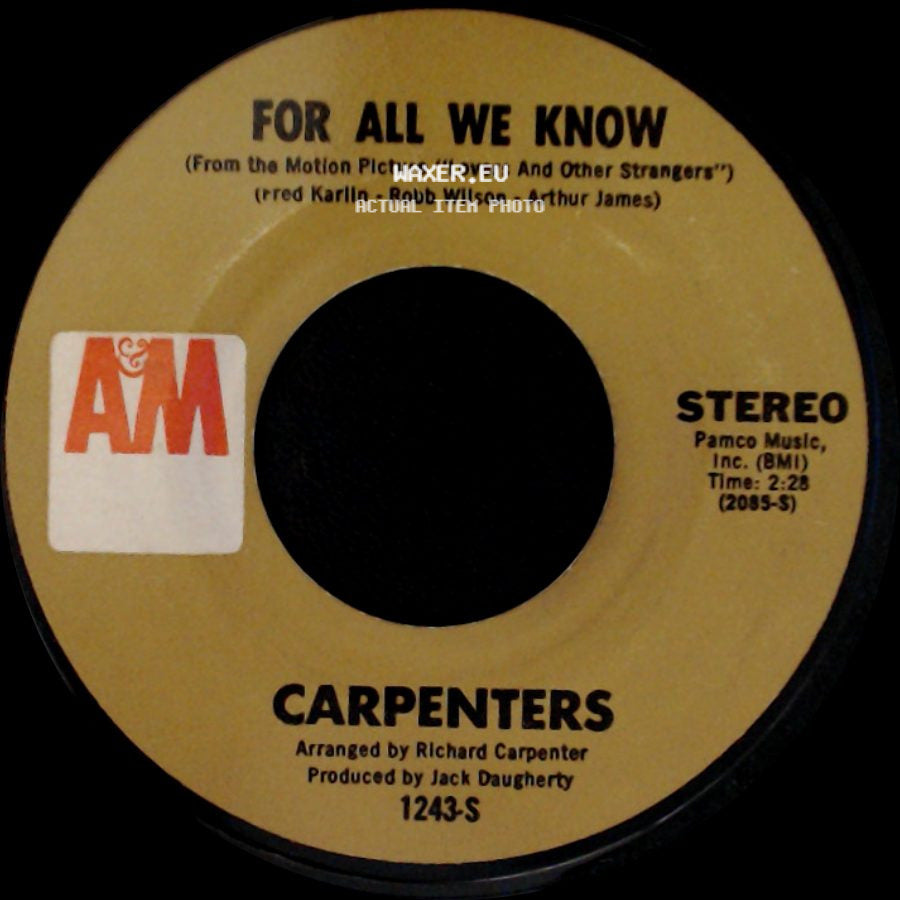 Carpenters - For All We Know / Don't Be Afraid side A