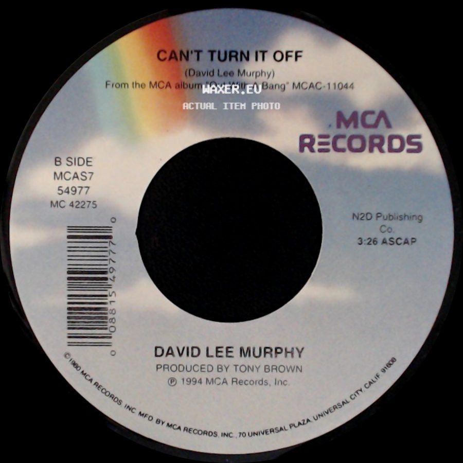 David Lee Murphy - Party Crowd / Can't Turn It Off side B