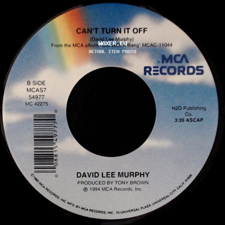 David Lee Murphy - Party Crowd / Can't Turn It Off side B