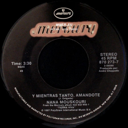 Nana Mouskouri - Y Mientras Tanto, Amandote / Nuestra Playa side A