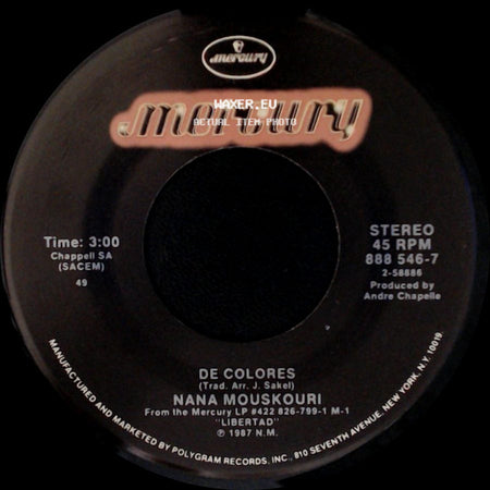 Nana Mouskouri - Soledad / De Colores side B