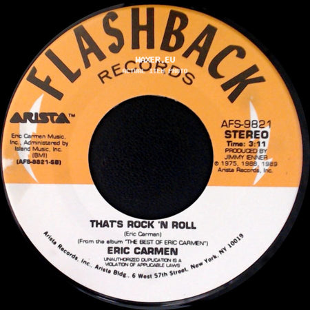 Eric Carmen - Make Me Lose Control / Thats Rock 'n Roll side B